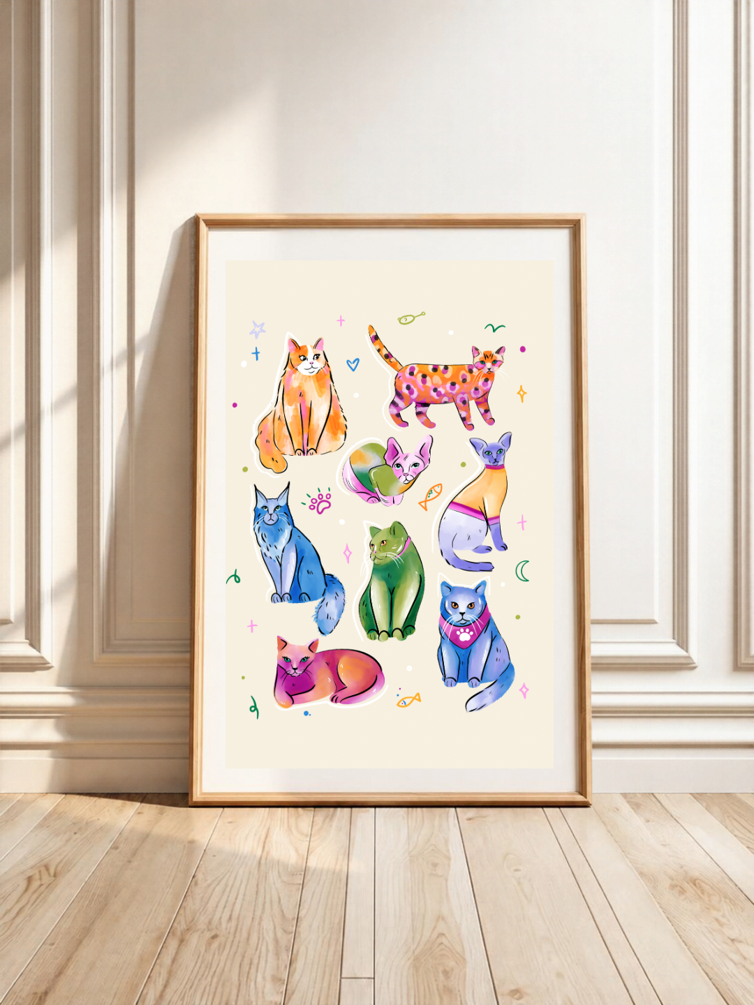 Cats Art Print A4