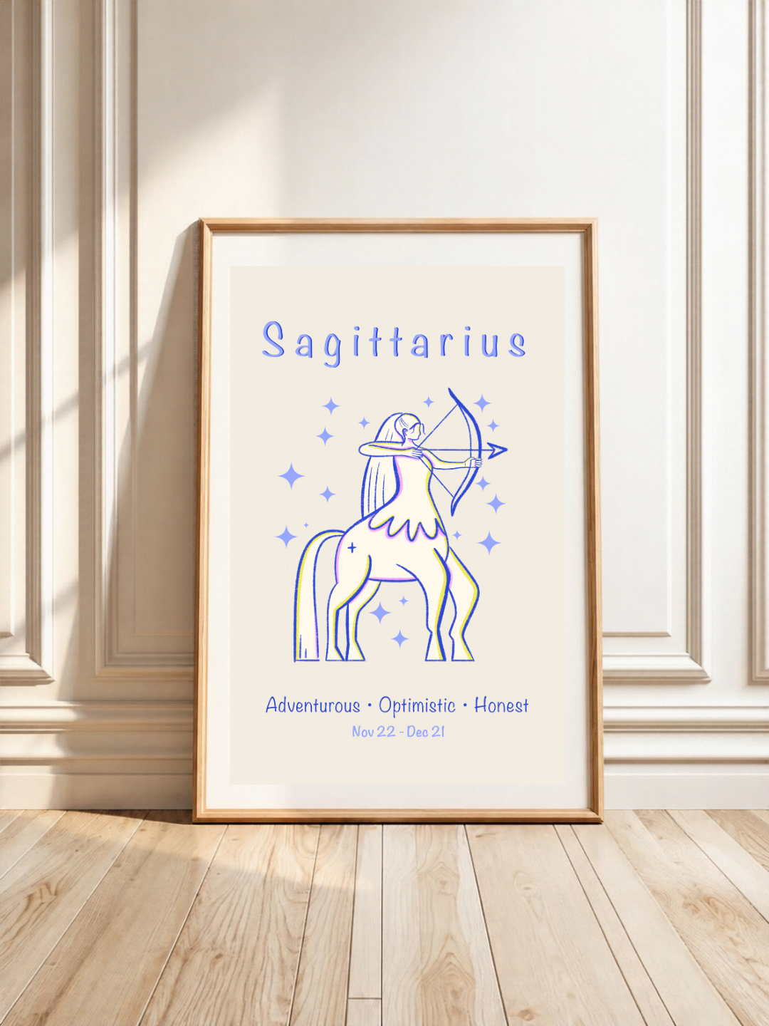 Sagittarius Zodiac Star Sign Art Print A4