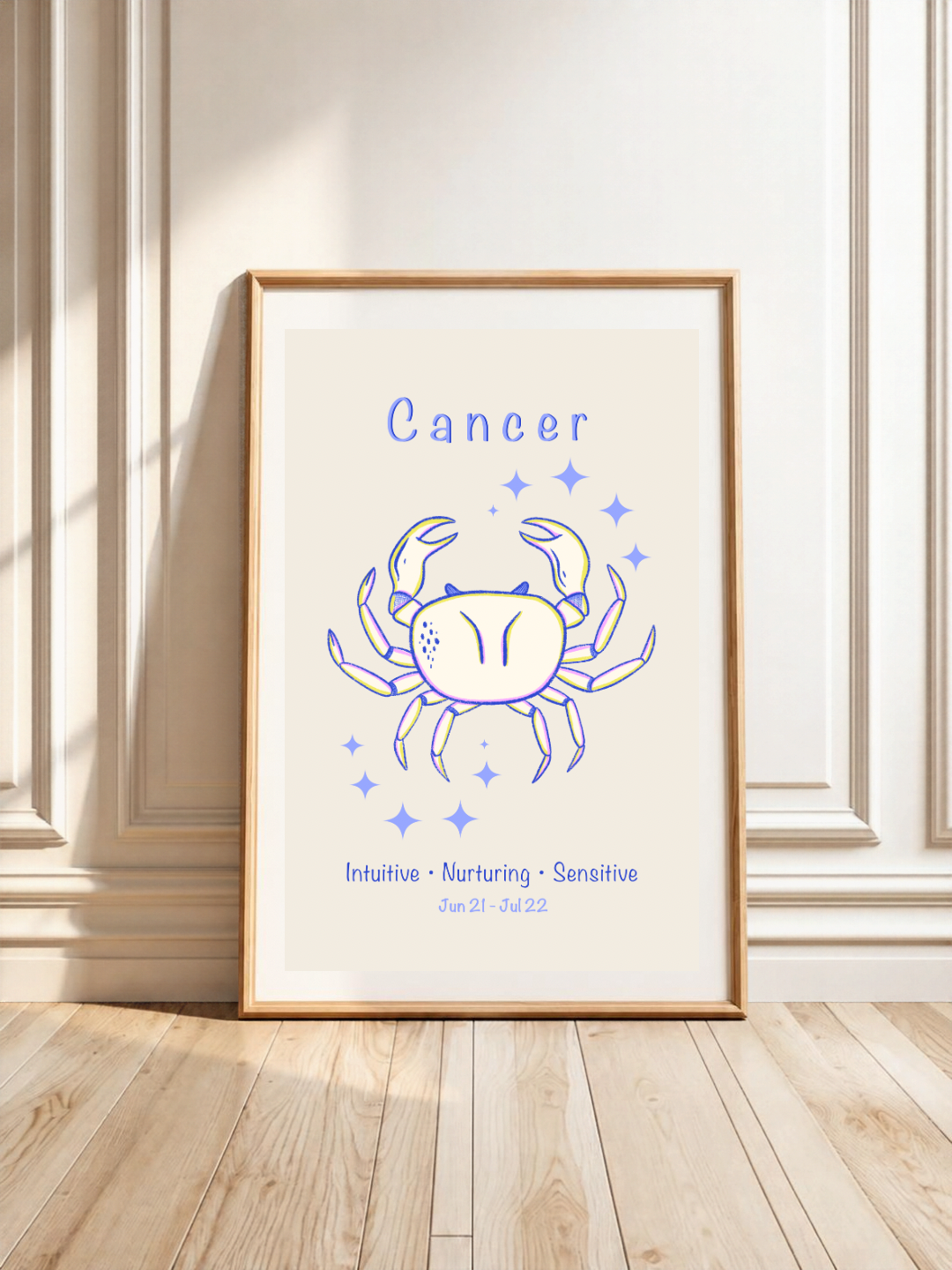 Cancer Zodiac Star Sign Art Print A4