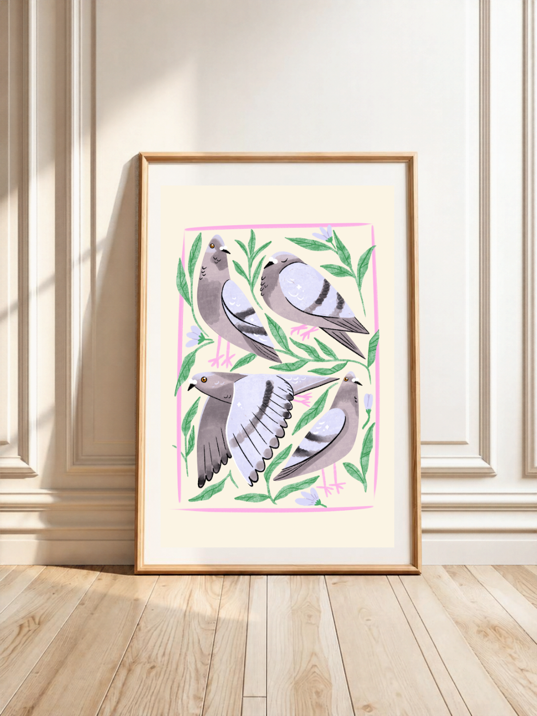 Pigeons Art Print A4
