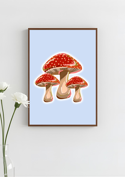Toadstool Art Print, Unframed