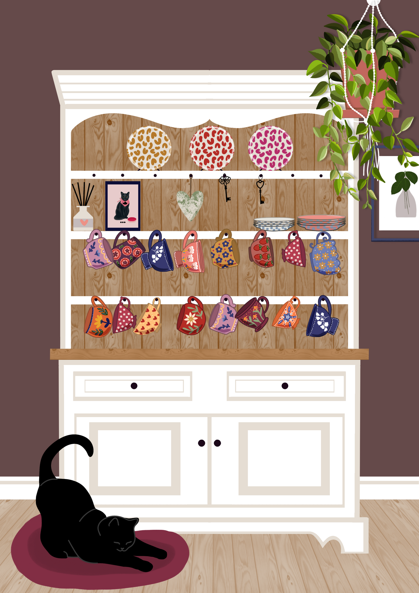 Cosy Dresser Art Print, Unframed