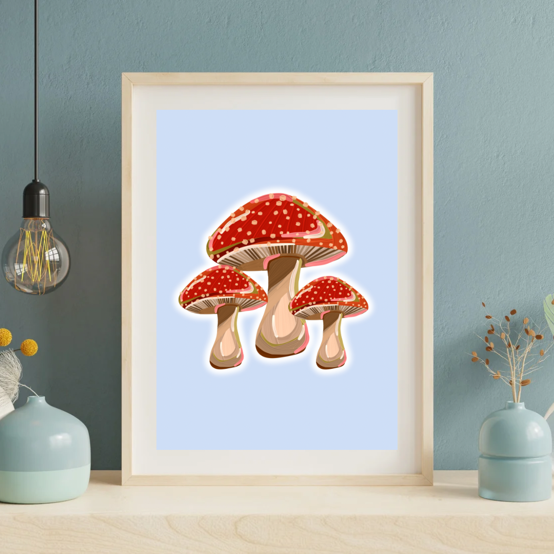 Toadstool Art Print, Unframed