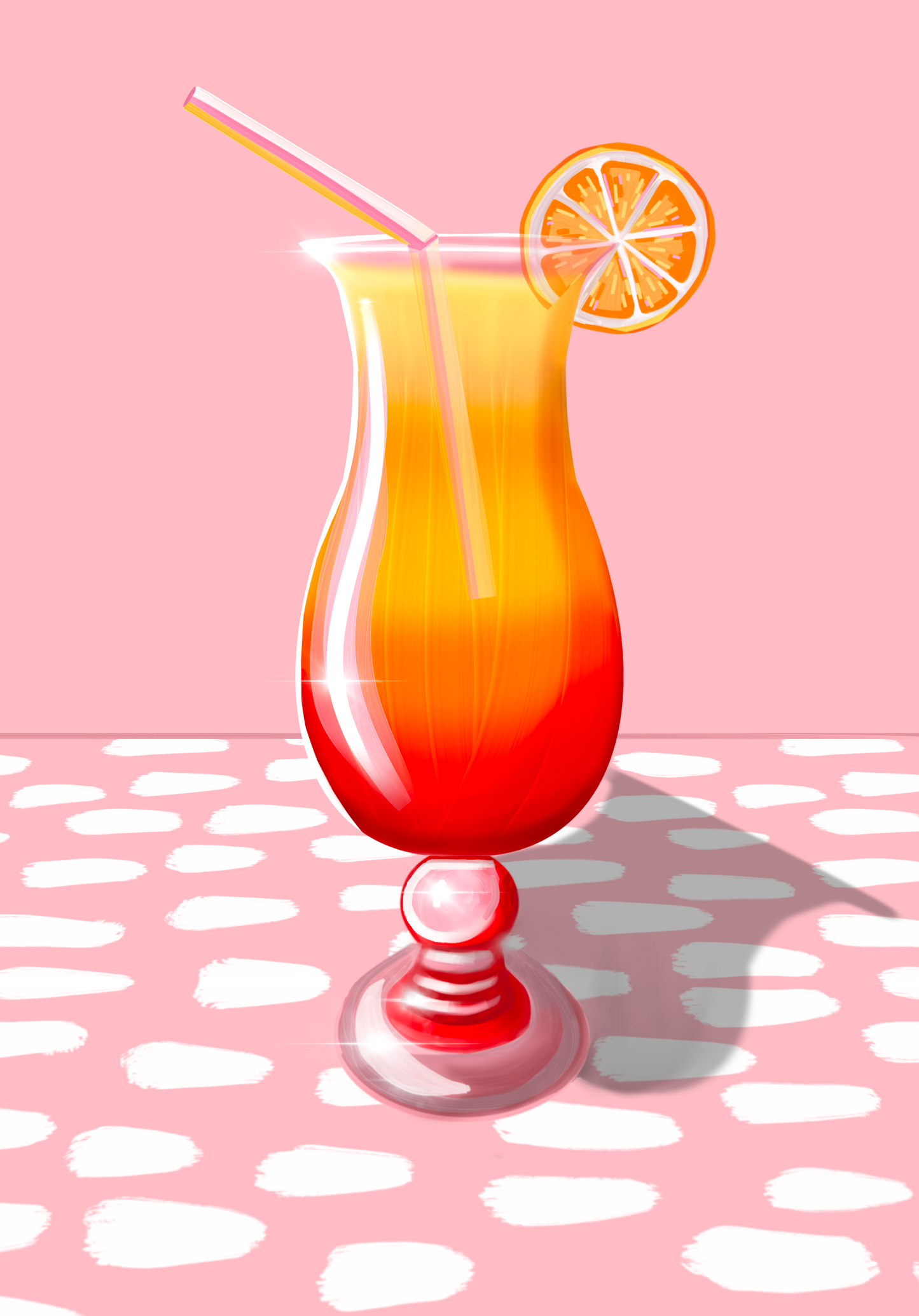 Sunset Cocktail Art Print, Unframed
