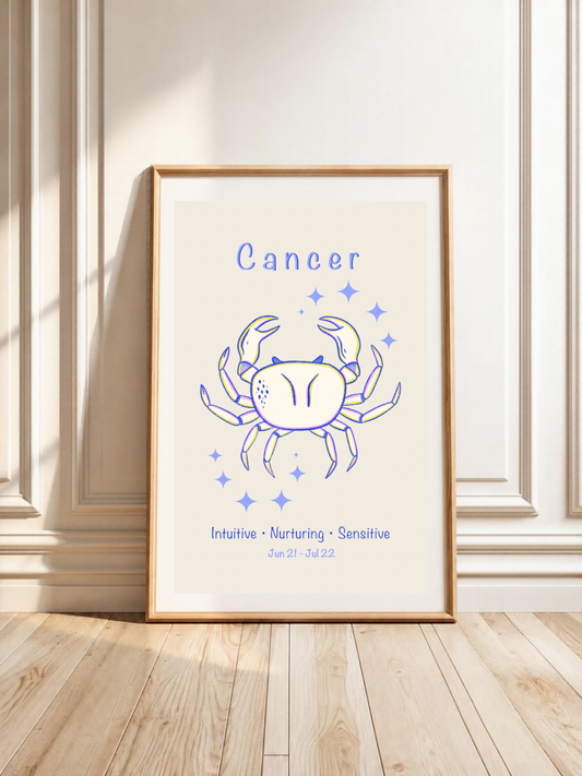 Cancer Zodiac Star Sign Art Print A4
