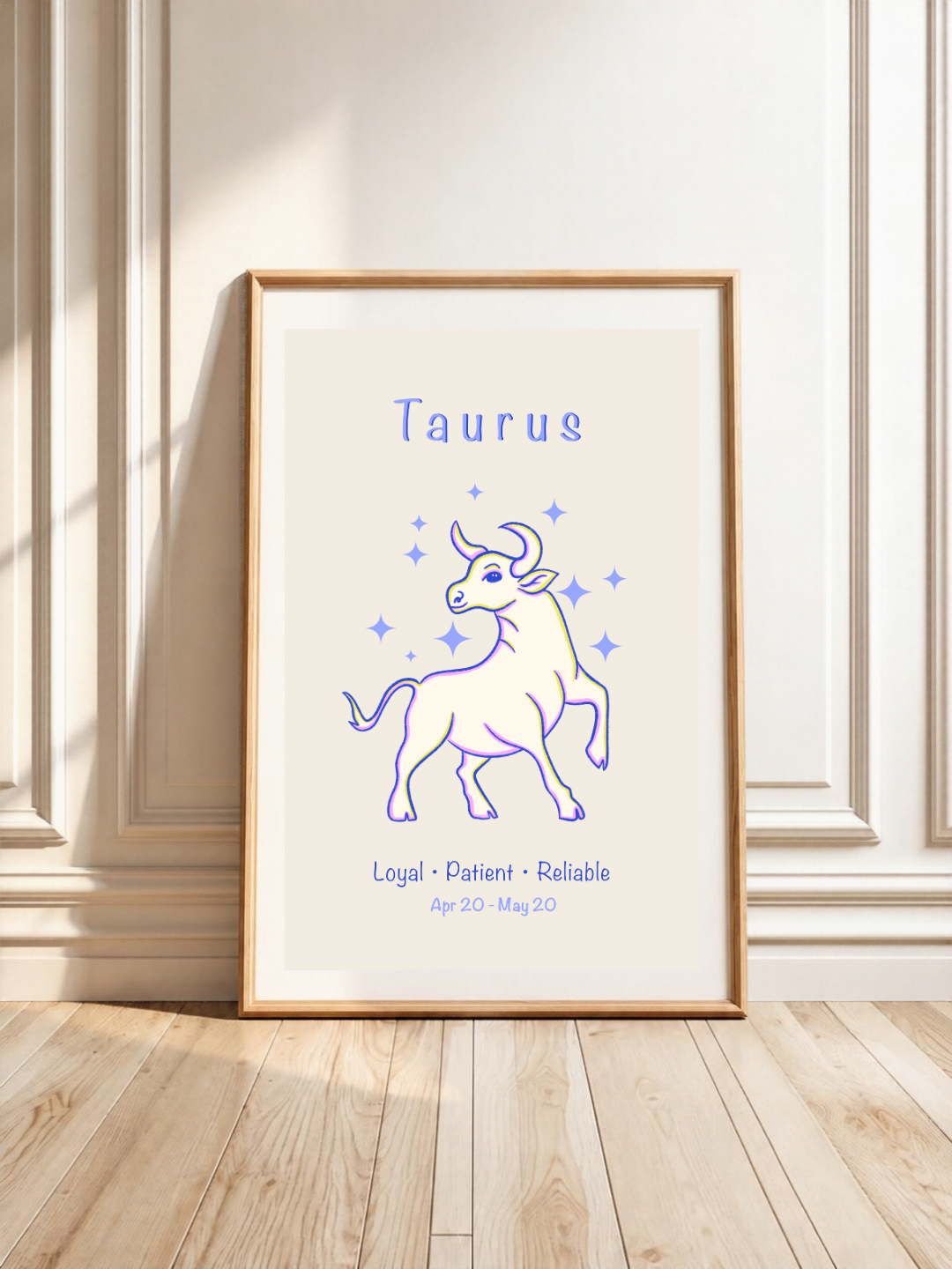 Taurus Zodiac Star Sign Art Print A4