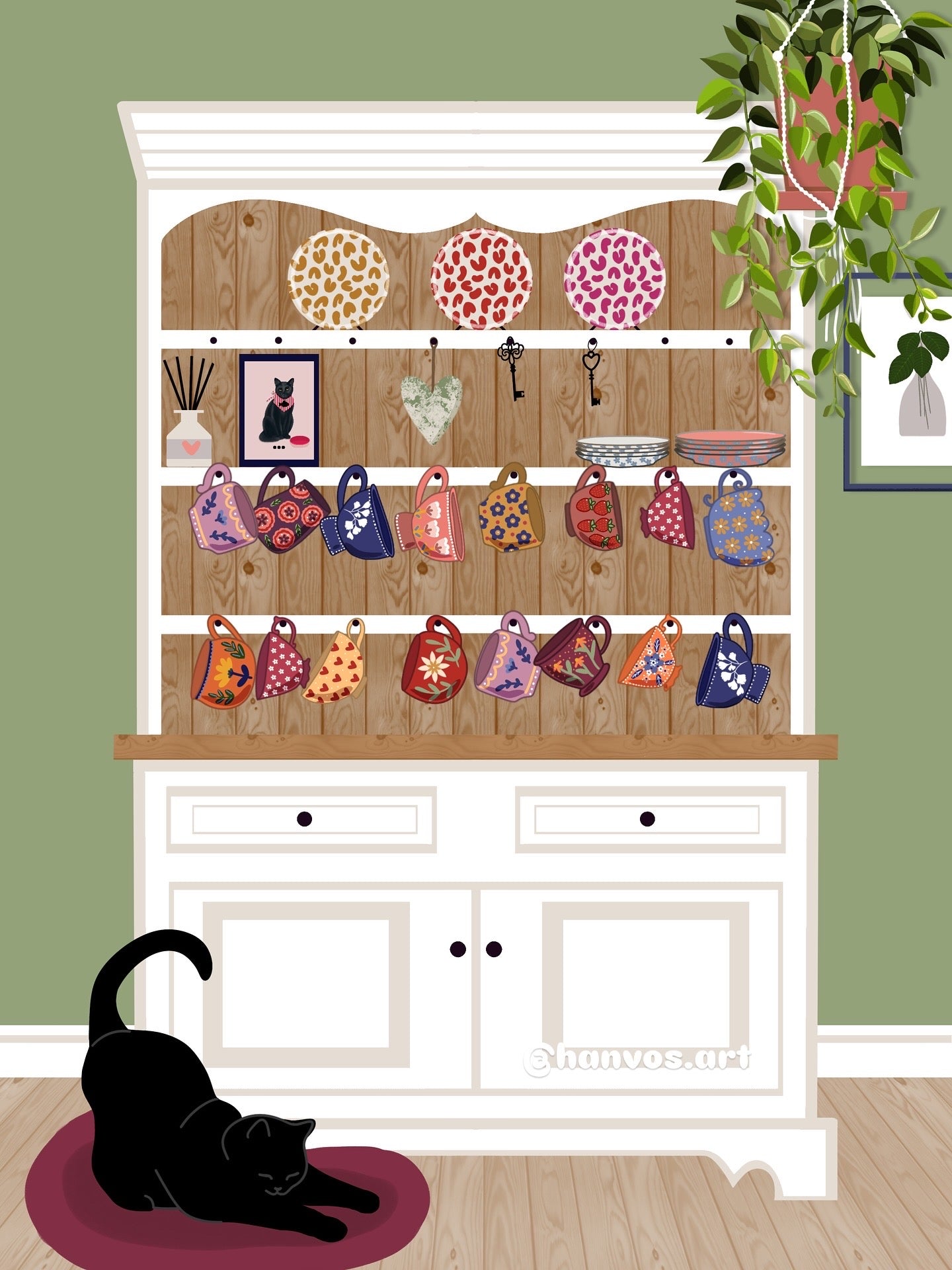 Cosy Dresser Art Print, Unframed