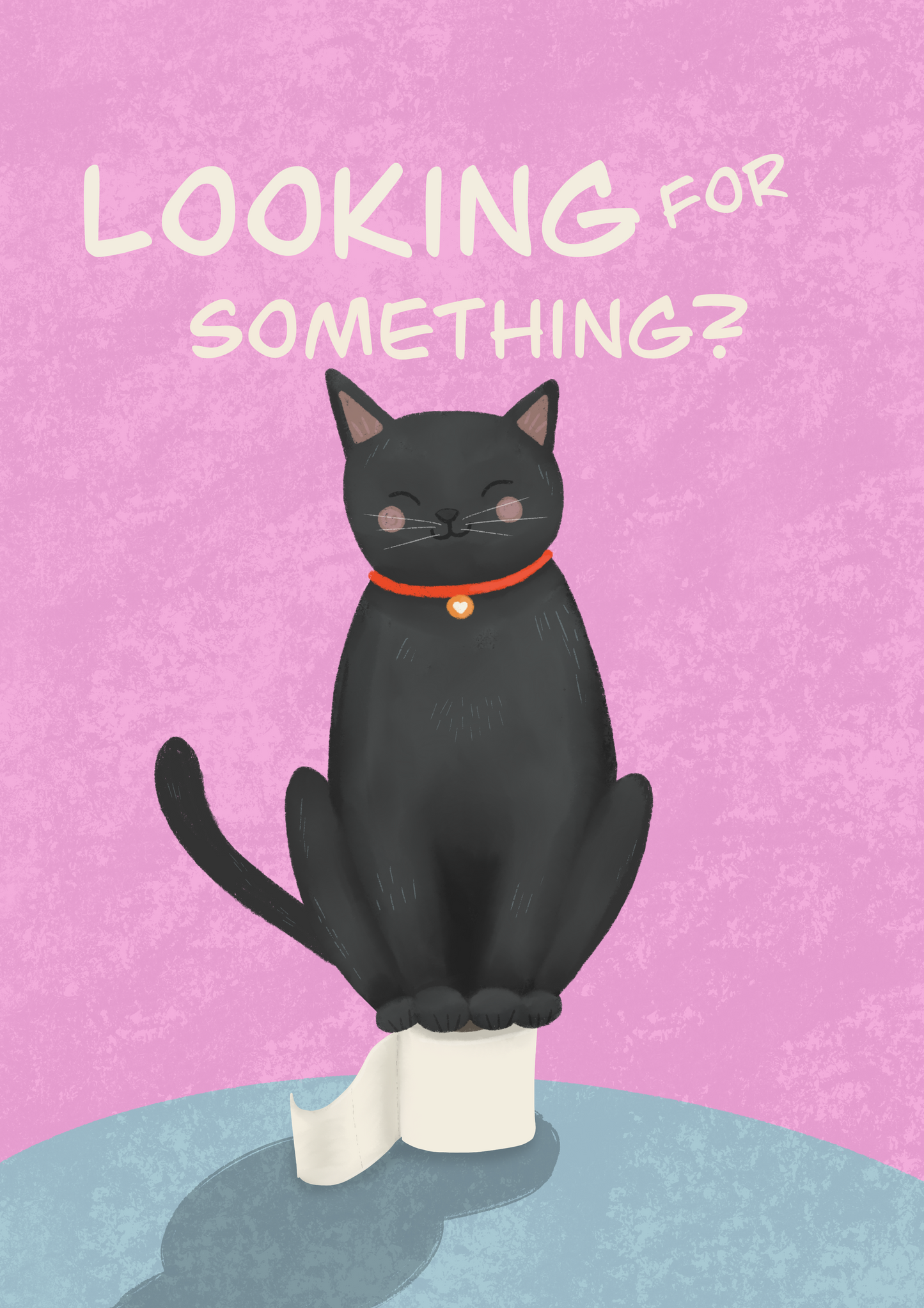 Black Cat Bathroom Art Print, Unframed