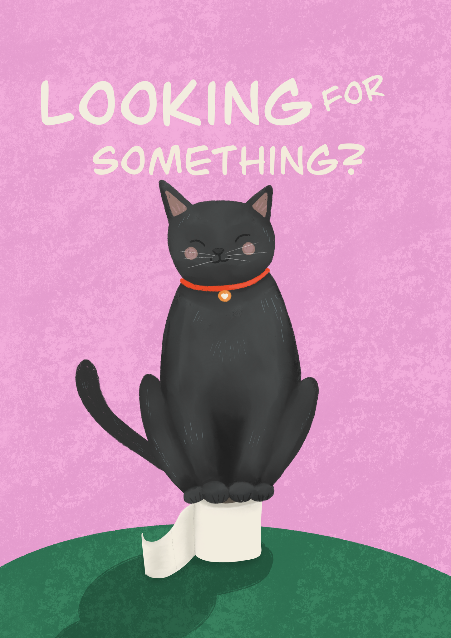 Black Cat Bathroom Art Print, Unframed